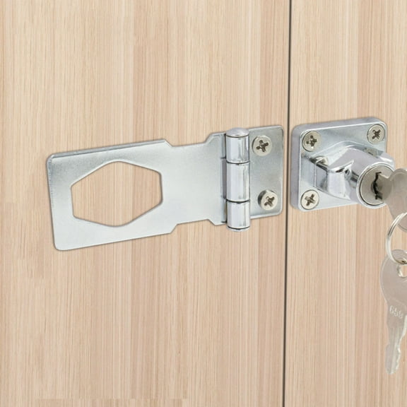BESTOYARD Keyed Hasp Lock Heavy Duty Cabinet Latch Iron Security 1Pcs