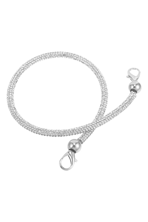 Metal Bag Chain Silver PU and Rhinestones 1Pack Formal Events Women