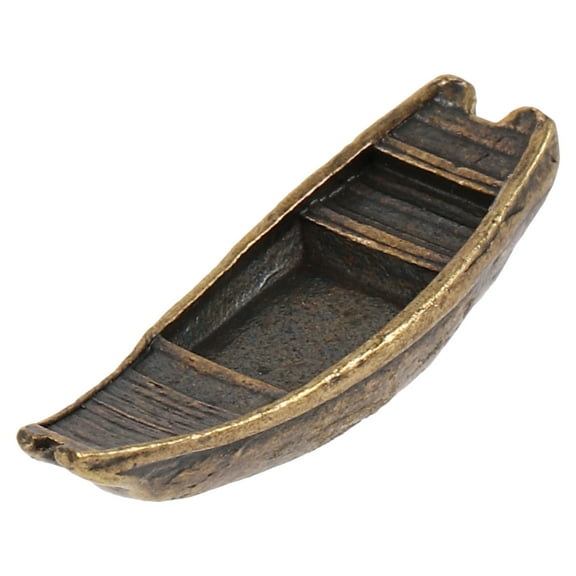 BESTOYARD Sailboat Figurine Miniature Copper Boat Figurine Dark Brown 1Set