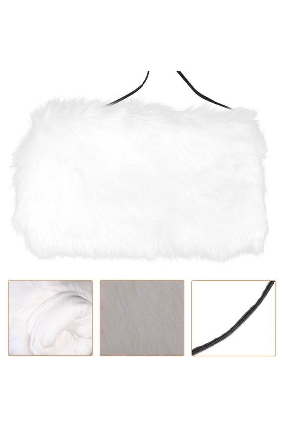 Fur Muff for Hands Women Oval Shape Cold Resistance 1Set Winter Accessories