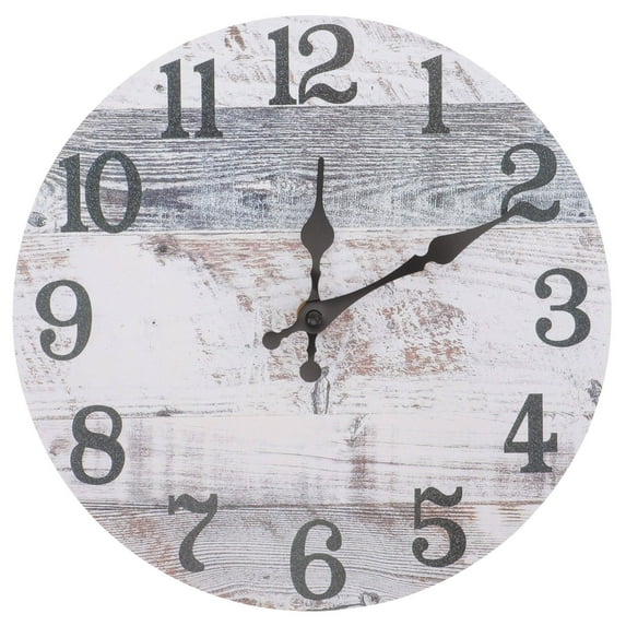 BESTOYARD Silent Sweep Wall Clock Indoor Wooden Hanging Clock with Quiet Movement for Home Decor