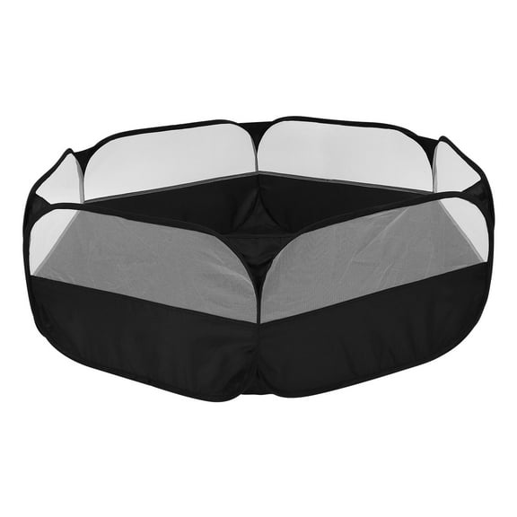 BESTOYARD Black Nylon Pet Playpen Foldable Fence for Small Pets Hamster Guinea Pig