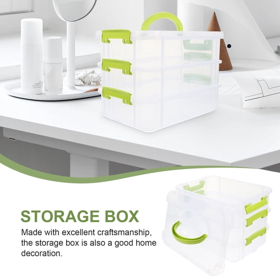 BESTOYARD Creative Transparent PP Storage Bin for Kitchen with Removable Buckles