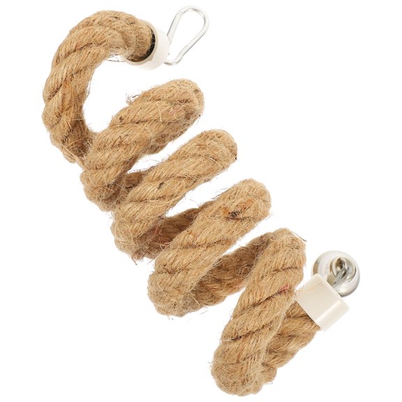 BESTOYARD Bird Rope Perch Light Brown Hemp Metal Durable Parrot Stand for Pet Use
