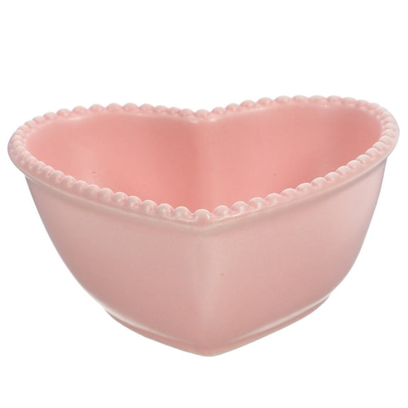 BESTOYARD Pink Ceramics Bowl for Home Use Great for Serving Dessert Salad or Fruit Heart Shaped 4.5 Inches