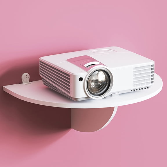 BESTOYARD Traceless Wall Shelf Projector Rack PVC White 1Pack for Indoor Use