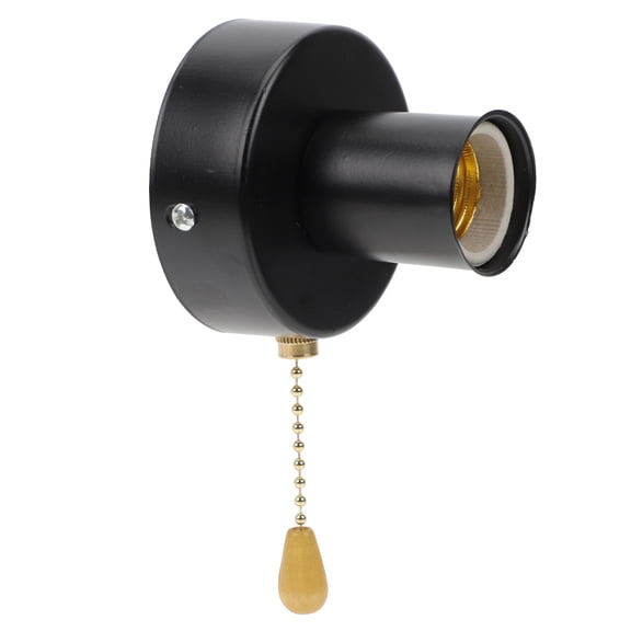 BESTOYARD 1Set Black Pullswitch Lamp Holder with Easy Install for Home Ceiling and Wall Light