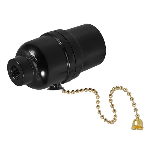 BESTOYARD Stable Black Pull Chain Lamp Holder Compatible with E26 E27 Bulbs Ceiling and Wall Lighting