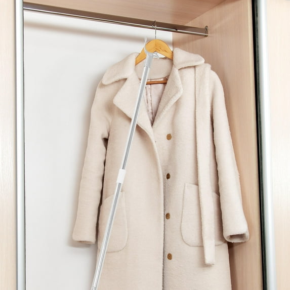 BESTOYARD Adjustable Clothes Rod Metal Clothes Drying Pole for Balcony and Closet