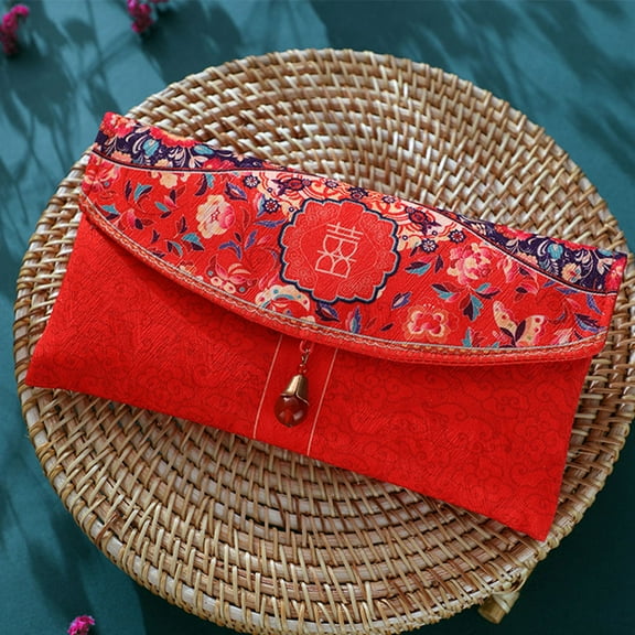 BESTOYARD Red Fabric Money Envelopes for Wedding Ceremony Chinese Style with Elegant Retro Look
