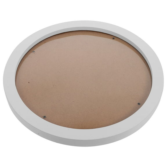BESTOYARD Small White Round Picture Frame Wood 1Pc