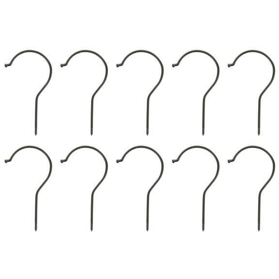 BESTOYARD 10Pcs Black Heavy Duty Screw-in Hooks for Hanging Cables Chains and Accessories