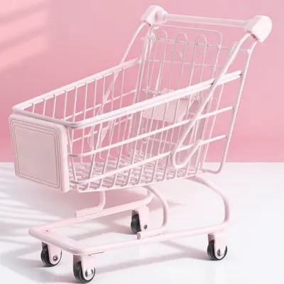 BESTOYARD Shopping Cart for Baby Iron Pink 1Pcs for Kids Storage at Birthday