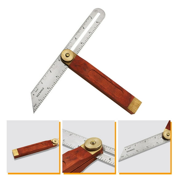 BESTOYARD T-Bevel Sliding Angle Ruler with Wooden Knob Stainless Steel Multi Angle Measurement Tool