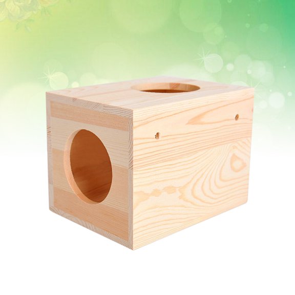 BESTOYARD Cozy Hideaway Pet Bed for Small Animals Wood 1Pcs