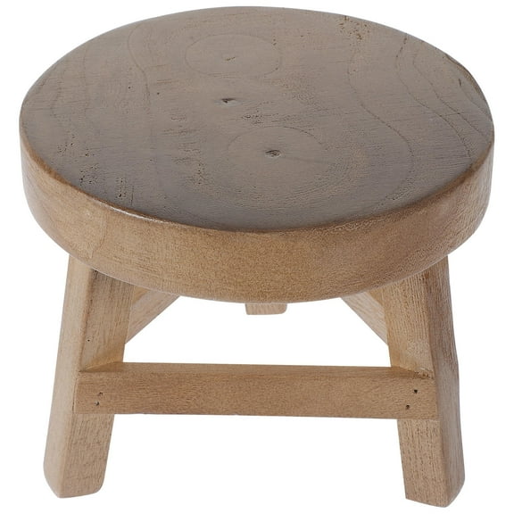 BESTOYARD Small Garden Stool Wood Flower Pot Stand Khaki Elegant Design Garden Storage 1Pack