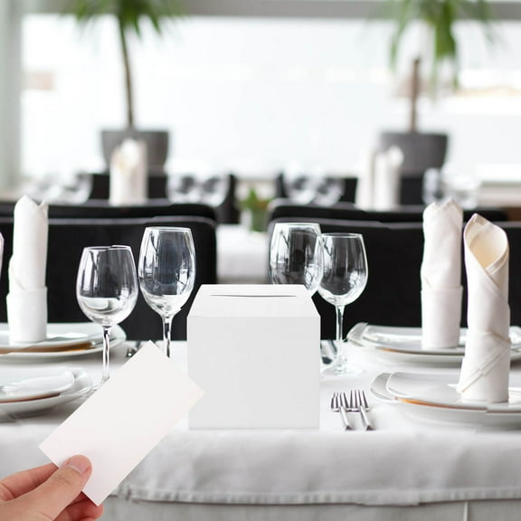 BESTOYARD 1Set White Paper Wedding Envelope Box for Home Use with Sleek and Sophisticated Look