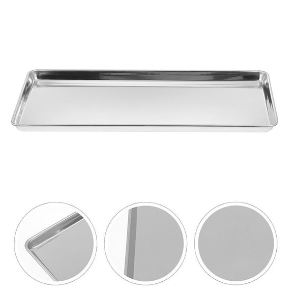 BESTOYARD Rectangular Stainless Steel Cold Noodle Plate with Simple Design for Household Food Storage