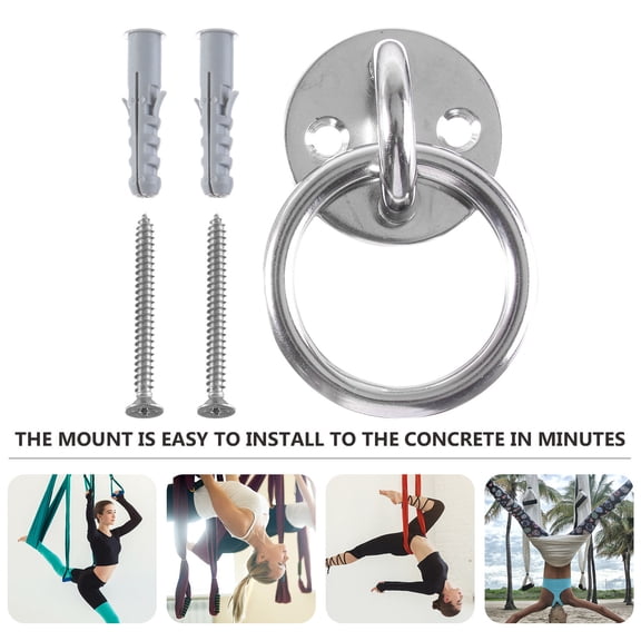 BESTOYARD 1 Set Stainless Steel Wall Mount Ceiling Anchor Suspension Trainer Bracket for Gymnastic Rings Yoga Swings