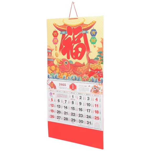 BESTOYARD Red Chinese New Year Calendar 2025 Yearly Planner for Home Use