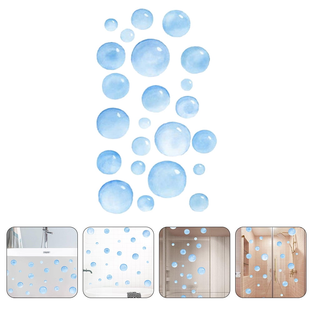 BESTOYARD Restroom Wall Decals Bubble Wall Sticker PVC Sky-Blue 1Pcs ...
