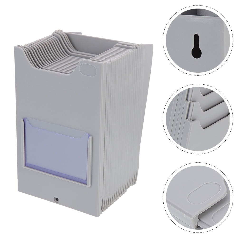 BESTOYARD Grey Plastic Time Card Holder with Multi Pocket Storage Rack for Warehouse and Office Organization