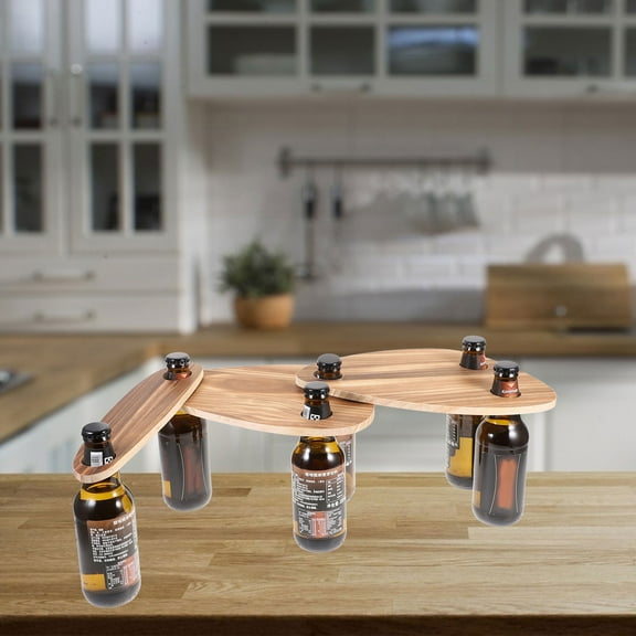 BESTOYARD 3Pcs Wine Bottle Cheese Tray Bamboo Assorted Color Serving Tray for Outdoor Picnic