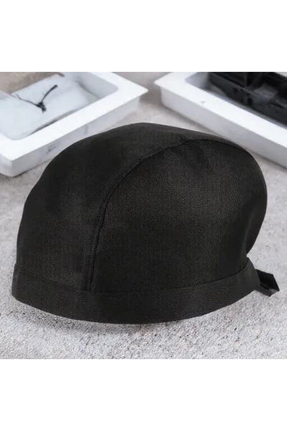 Cook Hat Chefs Hat Women Adjustable Ribbon Canvas 1 Set Black