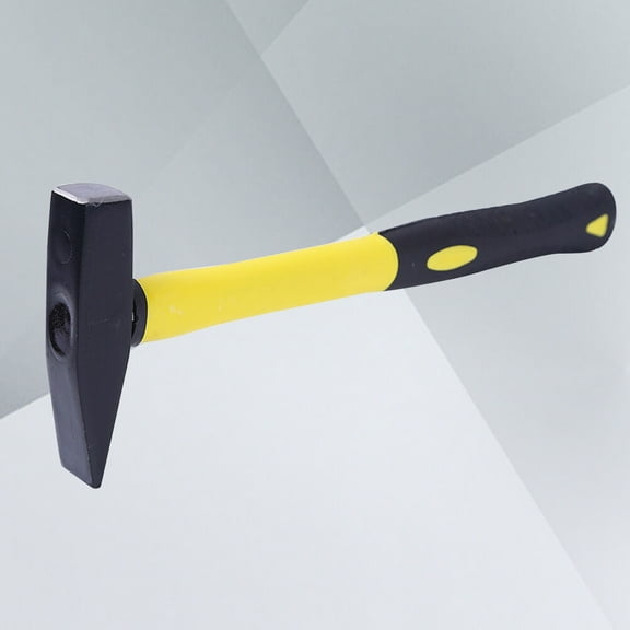 BESTOYARD Yellow TPR Hammer with Plastic Handle and Carbon Steel for Home Use, Ideal for Metal Fabrication and Woodworking, 200G
