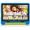 thumbnail image 1 of BESTSKI Android 14 10inch Kids Tablet with Protective Case,Octa-Core,8GB RAM+64GB Rom(1TB Expandable)Dual Camera,Parental Control,Pre-Intalled KIDOZ,Great Gift for Toddler-Blue, 1 of 8