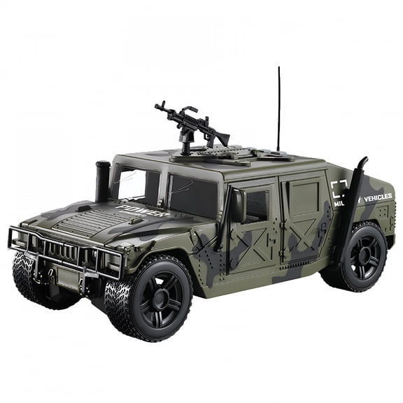 BESTSKY 1:16 Scale Military Fighter Truck, Friction Powered Army Vehicle with Lights and Sounds, Open Doors Action Toy