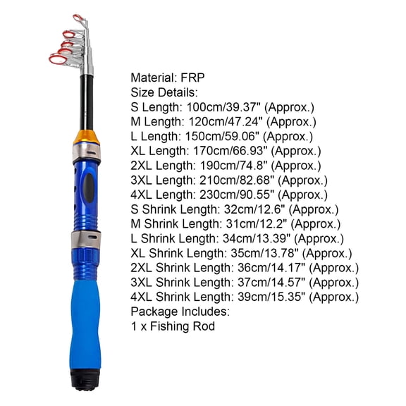 BESTSKY 1-2. Telescoping Fishing Rods Portable Travel Fishing Pole Telescopic FRP Ultra Light for Trout, Bass, Freshwater Saltwater