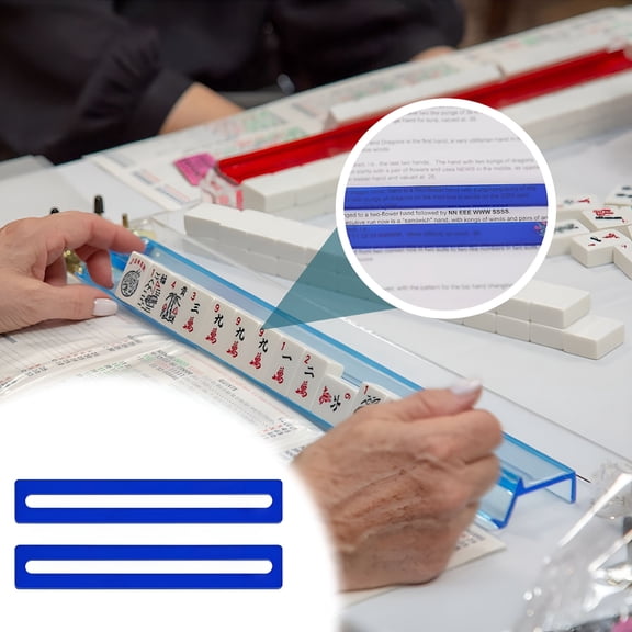 BESTSKY 1 Pack Mahjong Line Finder,1X6 Inch Mahjong Rules Helper,Classic Color Mahjong Game Racks with Pushers,Beginner Mahjong Rules Reader,Perfect Mahjong Gift for Players
