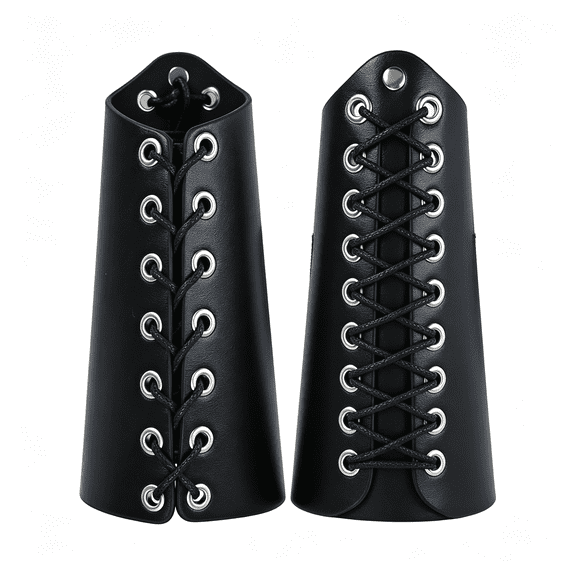 BESTSKY 1 Pair Leather Arm Guards Medieval Gauntlets Adjustable Leathers Arm Bracers Medieval Accessories for Theme Activity Arm Guards