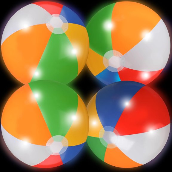 BESTSKY 1 Pcs Light Up Beach Balls 16'' Led Pool Balls,Multicolor Glowing Party Light Up Beach Balls