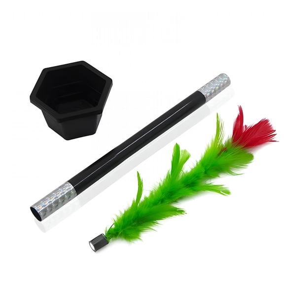 BESTSKY 1 Pcs Magic Wand Flower Trick Set - Plastic Transforming Wand & Pot with Flower - Easy Illusion Props for Magicians & Performers