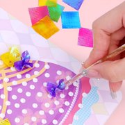 BESTSKY 1 Set Birthday Gifts For Girl Children Fabric Poking Art DIY Puzzle Puncture Painting Kit Craft Toys Princess Poke Board Sticker