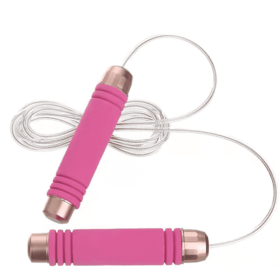 BESTSKY 10 Ft Jump Ropes Adjustable Size Jump Rope for Kids and Teens Professional Steel Wire Heavy Speed Skipping Jump Rope with Corrugated Grip Pink