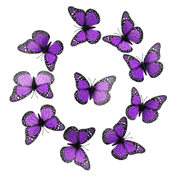 BESTSKY 10 Pcs Fridge Magnets for Toddlers 1-6,3D Butterfly Wall Decor Cute Magnets,Home Decoration Magnets Refrigerator,Purple