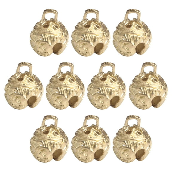 BESTSKY 10 Pcs Small Brass Bell Bells for Kids Vintage Crafts Pattern Classical Noisemaker Call