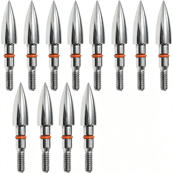 BESTSKY 100/125/150/200/300 Grains Archery Field Points Practice Field Tips, Archery Target Practice Hunting Arrow Tip for Recurve, Compound Bow Crossbow, Stainless Steel Screw in Broadheads