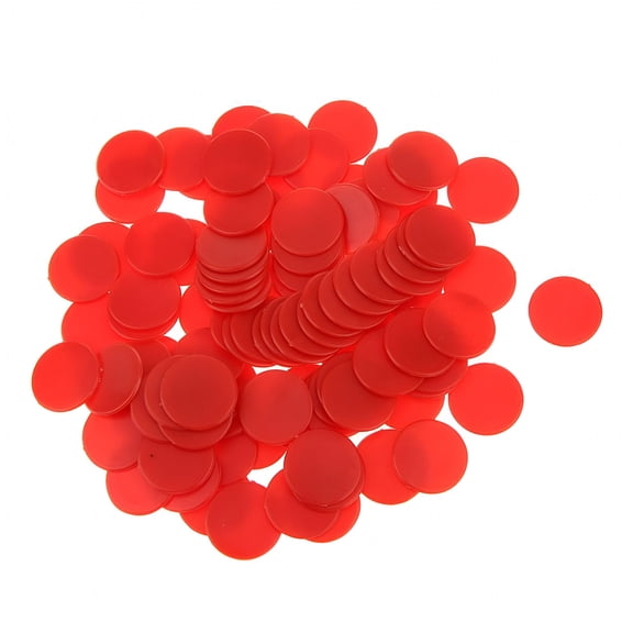 BESTSKY 100 Opaque Board Game Counters Chips for Family Entertainments Red