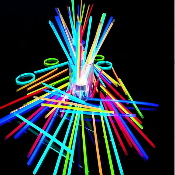 BESTSKY 100 Pack Glow Sticks Bulk Party Pack Glow In The Dark Party Supplies Glow Sticks Necklaces Bracelets with Connectors 8" Glowsticks Party Favors