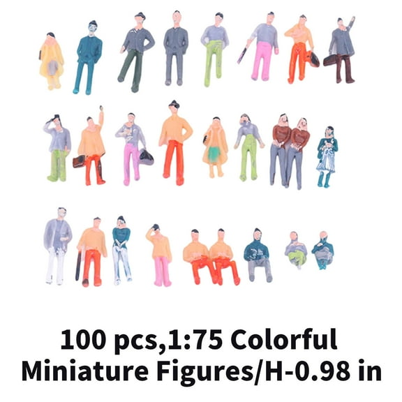 BESTSKY 100 Pcs Little People Toys,Paint Evenly Little People,Abs Plastic Mini Figures,Style 6