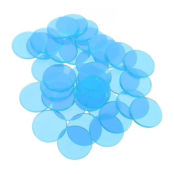 BESTSKY 100 Pcs Translucent Bingo Markers, Bright Blue Plastic Counting Chips for Classroom Math, Early Education Games, and Family Game Night Supplies