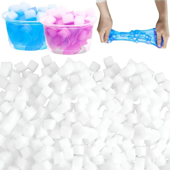 BESTSKY 1000 Pcs Jelly Cubes for Accessories Girls Boys DIY Crafts Birthday Party Favors,White,0.39 x 0.39 Inch