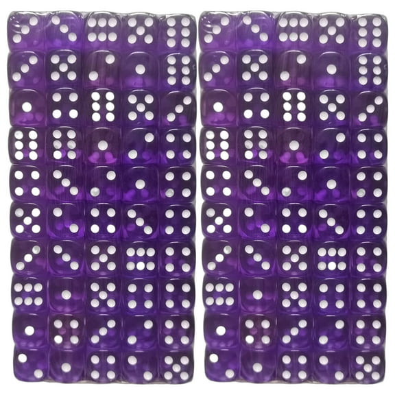 BESTSKY 100Pcs Dice Set Super Thick Unbreakable Pet Material Square Corner Dice Break-Resistant Square Corner Dice