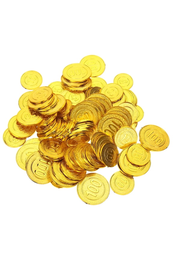 100Pcs Plastic Pirate Coins Toys Treasure Hunt Coin Party Favors Fake Coins Toys