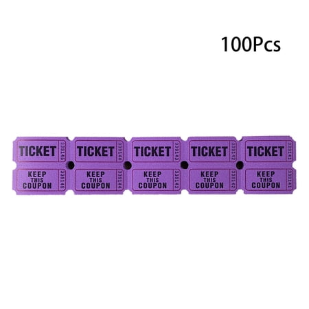 BESTSKY 100Pcs Raffle Tickets,Raffle Tickets Roll of Double-Coated Paper,Clear Print Smooth Tear,Sturdy and Vibrant Tickets,Purple