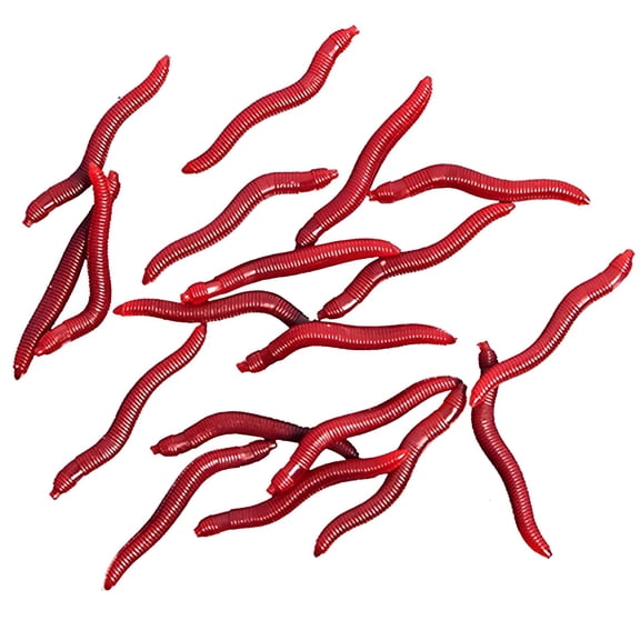 BESTSKY 100Pcs Soft Earthworm Fish Lures Simulation Bait Bass Fishing Tackle Rubber Worms for Fresh Water Fishing